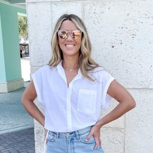 Abercrombie white button shirt